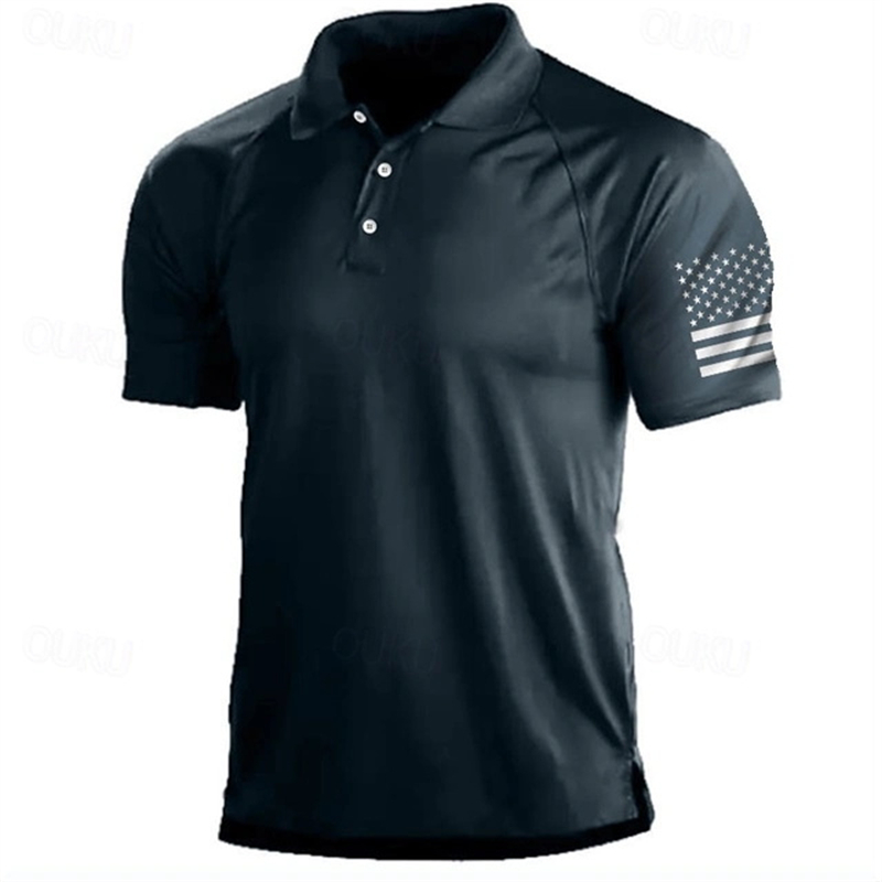 3D Print USA Flag Pattern Polo - Golf Equipment Sales review and price