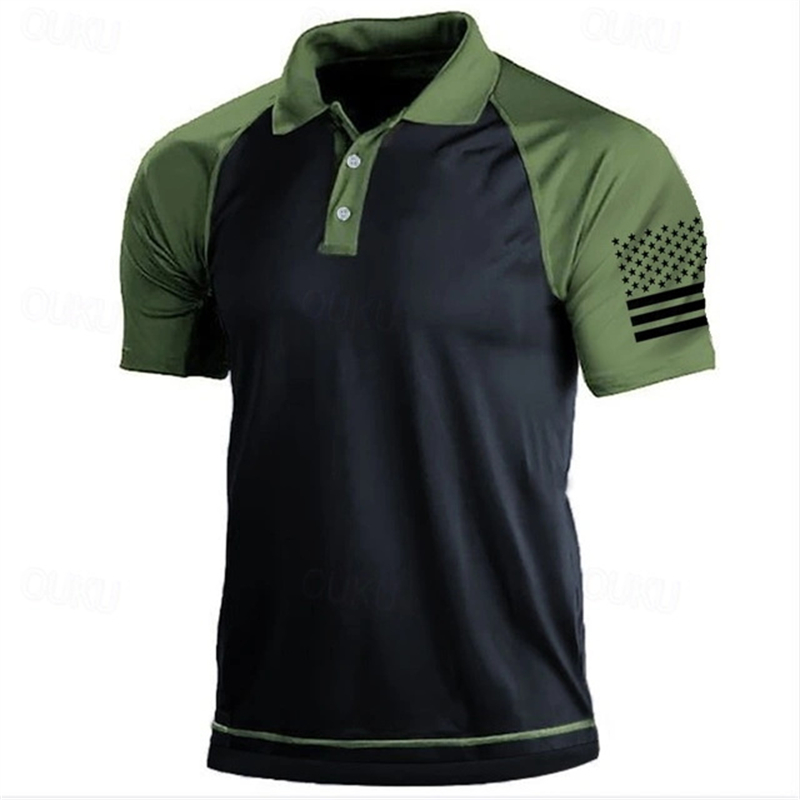 3D Print USA Flag Pattern Polo - Golf Equipment Sales review and price